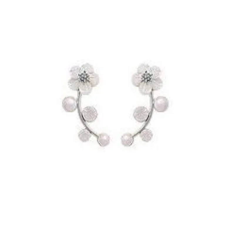Flirty Floral Dainty White Post Earrings