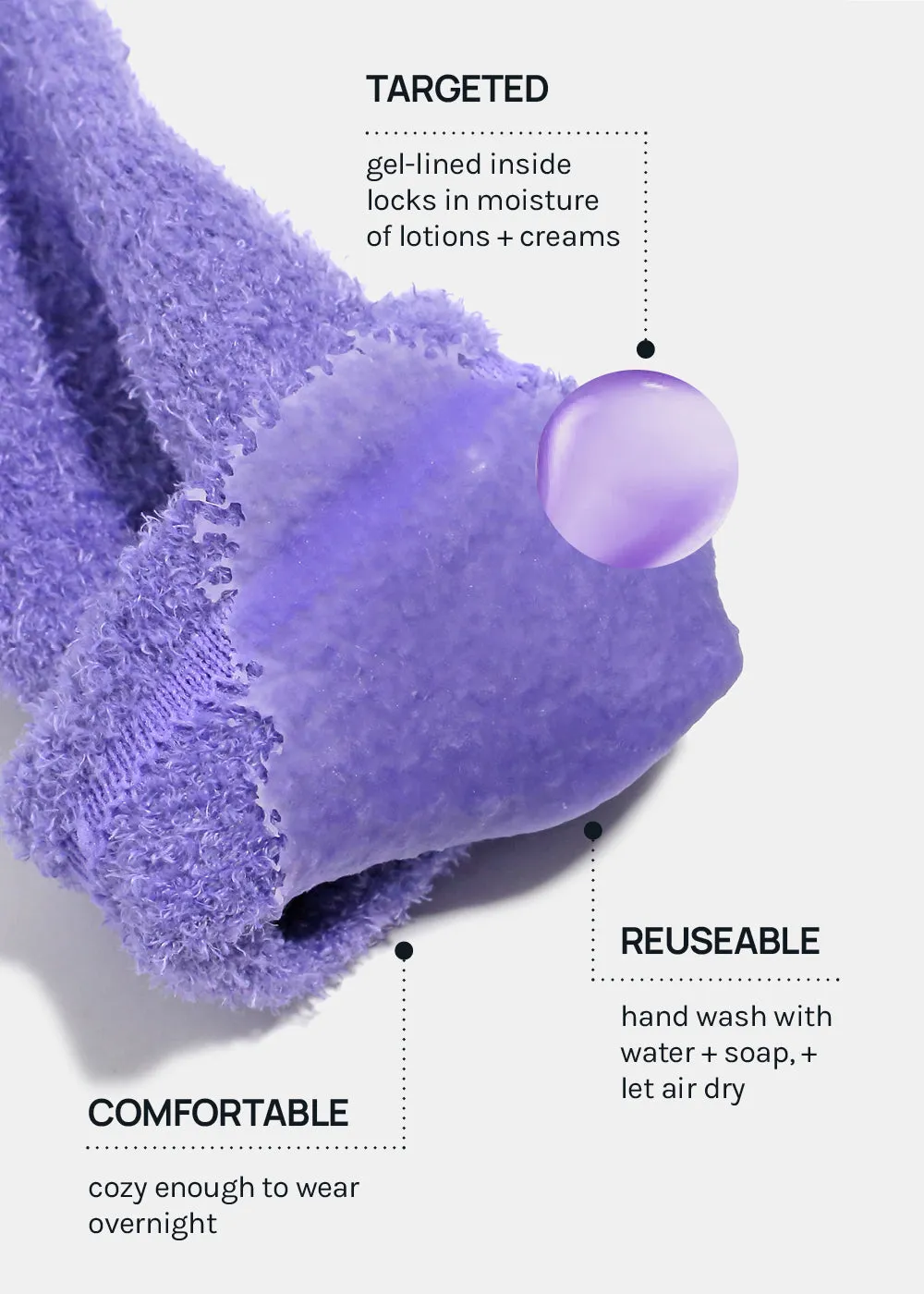 Gel Lined Heel and Elbow Spa Cover - Lavender