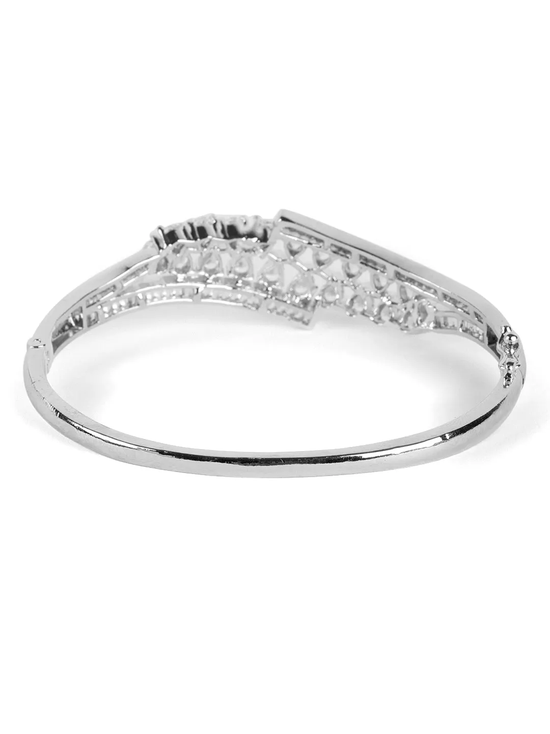 Silver-Plated American Diamond Studded Style Bracelet
